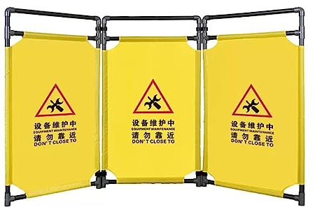 Sign 3 Panels Sicherheitsabsperrungen, 3,3 Fuß Hohe Faltbare Sicherheitsbarrikade Hohe Sichtbarkeit Gelb Heavy Duty PVC Rahmen Sicherheit Schild Vorsicht Weitverbreitete Verwendung Schilder ( Farbe :