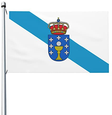 Bandera de Galicia Banderas 3x5 pies Bandera de decoración al aire libre Bandera ligera Banderas de fiesta en casa Patio 3x5 Banderas