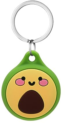 AXFEE AirTag Schutzhülle,Silikon Keyring Schutzhülle Kompatibel mit AirTag | Schutzhülle für AirTags, Mini Apple AirTags Case, Hülle Schlüsselanhänger Case, Leicht Cover mit Schlüsselanhänger, Avocado