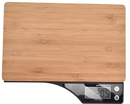 VVHUDA Balance de cuisine numérique avec grand écran LED - Portable - Haute précision - Panneau en bambou - Balance électrique pour cuisine - Petit cadeau