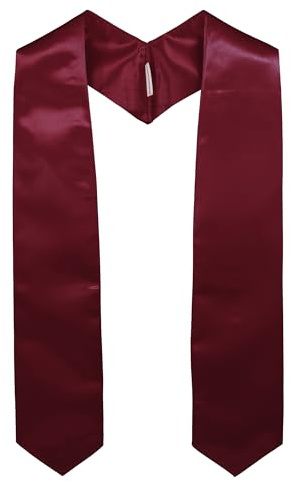 GraduationMall Unisex Adult Plain Graduation Stole 72 Maroon