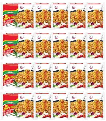 Mi Goreng Stir-Fry Noodles - Original Flavor, 80g (Pack of 20) | Authentic Indonesian Instant Noodles | Versatile Meal Option | Ready in 3 Minutes
