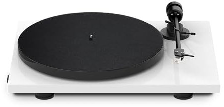Pro-Ject E1 Phono, Plug & Play Entry-Level Turntable with Built-in Phono Preamplifier, Electronic Speed Switching, Support Force and Anti-Skating Preset, Fitted with AT3600L Cartridge (White)