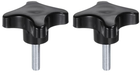 QUARKZMAN 2 Stück Rändelschrauben mit Kreuzgriff M8 x 30mm Sterngriffschraube Kunststoff Knopf Verzinkter Kohlenstoffstahl Gewinde Klemmschraube Sterngriffmutter Klemmknopf für Maschine
