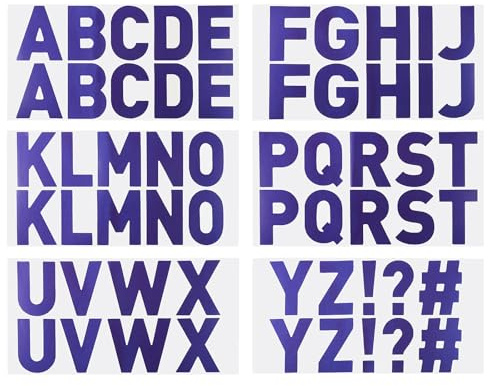 PATIKIL Pegatinas de Letras de 2.5 Pulgadas, 60 Uds / 12 Hojas de Vinilo Autoadhesivo Grandes de Alfabeto Y Números para Manualidades de Arte en Casa, Flash Azul Oscuro