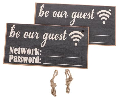 TOPPERFUN 2stücke Holz WiFi Passwort Schild Im Tafel-Stil Wiederverwendbar Und Dekorativ Für Gästezimmer Büro Oder Hotel Langlebig Und Installieren