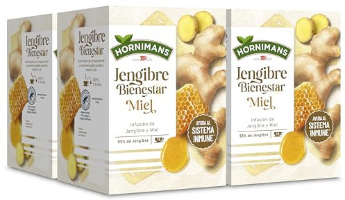 Hornimans Infusión Jengibre Bienestar con Miel | 60 bolsitas | Sin Teína