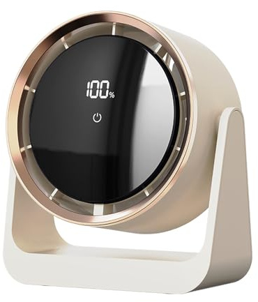 Desktop Fan - USB Rechargeable Silent Breeze Maker, Compact Air Cooler with 90 Degrees Adjustable Tilt | Powerful Personal Ventilator, Small Bedroom Fan, Personal Cooling Device for Office Home