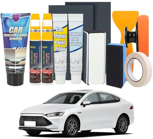 Lalieffacely Car Scratch Remover, Car Scratch Repair Kit, Car Paint Scratch Repair, Quick And Easy for Fix Paint Scratches Branch Scratches Nail Scratches Swirl (White Pure + White Pearl)