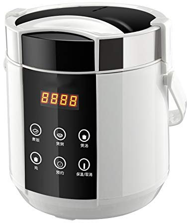 1.5L Electric Rice Cooker Mini 2 Layers Food Steamer Multifunction Meal Cooking Pot Fast Heating Lunch Box 24H Appointment (Color : Rosso)