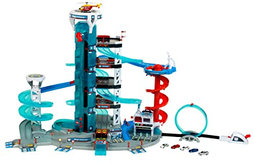 Theo Klein 2820 Bosch Car Service - Mega Universe I Parkhaus mit Licht & Sound, Aufzug, Looping und Spurwechselabfahrt I Inkl. Fahrzeuge I Für Kinder ab 3 Jahren