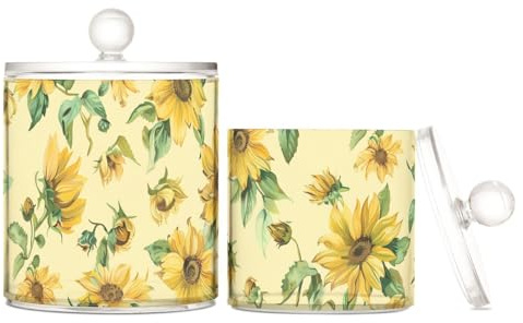 Slow Style - Organizer per alimenti in plastica trasparente, con coperchio, per accessori da bagno, piccoli contenitori decorativi per tamponi di cotone, tamponi di cotone, bastoncini di cotone, filo