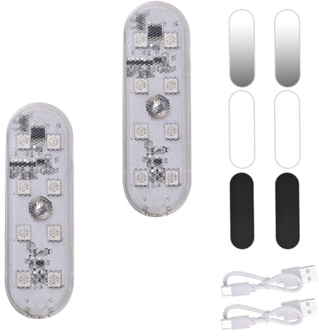 URAQT Auto Innen Beleuchtung, 2 Stück 150MA LED KFZ Innenraumbeleuchtung USB Wiederaufladbare Mobilen Touch Schalterlicht für Auto Wohnmobil Bus Caravan Boat Küche Bad 8LED-Weißes Licht