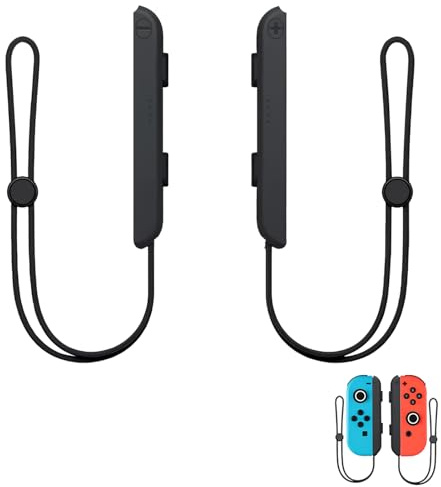 LuxStellar 1 Paar Schalter Gamepad Riemen mit Strap Controller Griffschloss, schwarzes verstellbares Controller Armband, Präzise Steuerung, tragbares Ersatz Zubehör für Switch-Spiel