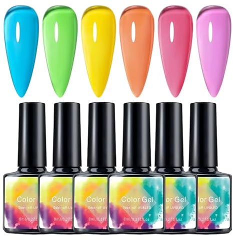 de Uñas en Gel Secado rápido, fluorescente, semitransparente y duradero | Esmalte de Uñas en Gel Jelly para salón, hogar, bodas, diario, formal, reuniones,