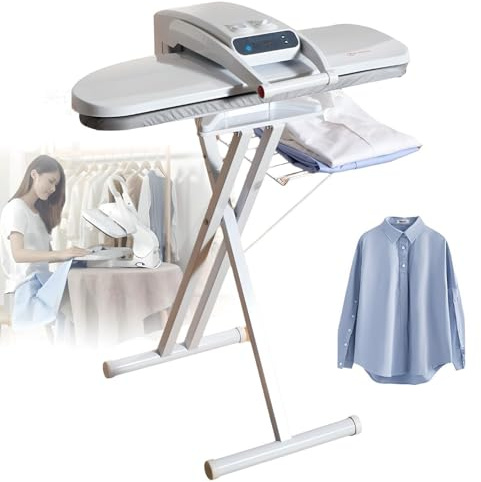 1800W Electronic Steam Iron Press, Digital Steam Press with Stand, 800 * 310mm Area 50Kg Pressure, Different Fabric Temperature Control Table Iron Press for Home Business