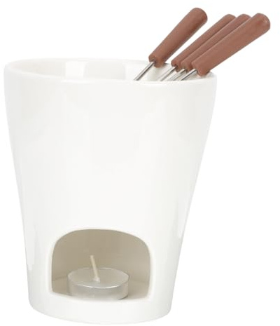 Toyvian Pot à Fondue Céramique Compact pour Chocolat et Fromage Chauffage Au Chauffe-cire Set Multifonction pour Beurre et Bonbons Cuisine et Réception