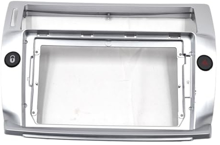 Radio infattning Bilradio radiopanel Passar till Citroen C4 Quatre 9-tums 2 Din bilradio stereo ljudplatta fascia ram spelarpanel instrumentbräda monteringssats(Silver)