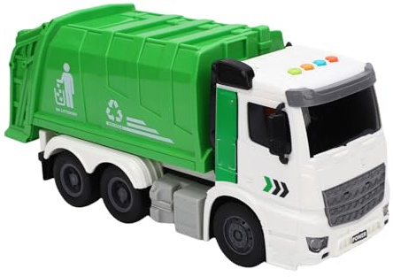 MENDUNER Camión de Basura de Juguete, Inercia Realista, Música Deslizante, Efecto de Luz, Modelo de Coche de Basura para Niños