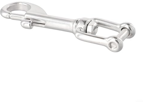 Heavy Duty 316 Stainless Steel Shackle Bolt Snap Hook for Scuba Diving, Yacht and Boat Safety D-Ring Connection, Silver(85mm)