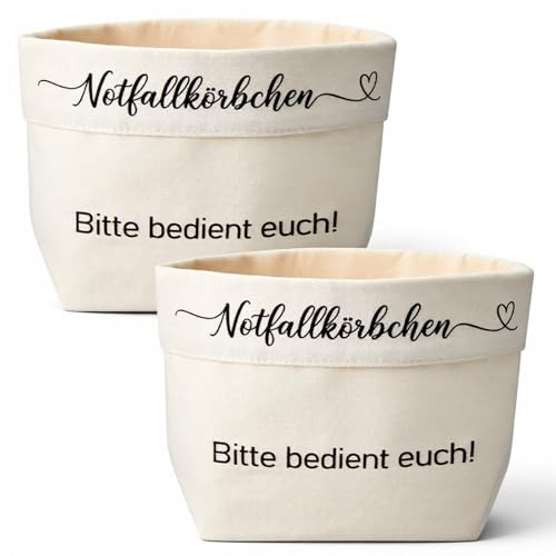Hestya 2 Stück Notfallkörbchen Hochzeit 30 × 20 × 12 cm, Klassiker | Notfallbox aus Baumwolle, Notfallkorb Toilette Notfallkoffer, Für Badezimmer Gästetoiletten Wc, Feier Geburtstag Party