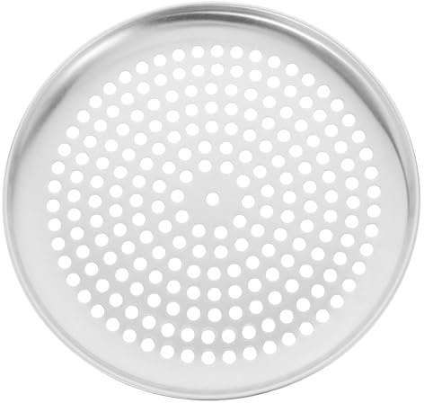 JECOMPRIS Bandeja para Pizza Redonda de Aluminio Orificios, Molde para Pizza Multifunción de 10 Pulgadas, Accesorio para Horno Doméstico, Bandeja Perforada para Cocina y Horneado Casero