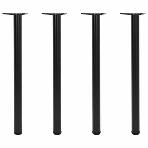PHGTYUK Lot de 4 pieds de table réglables en hauteur - En métal - 870 mm - Pour comptoir, plan de travail, bureau - Avec pieds à vis réglables pour l'ajustement - Noir