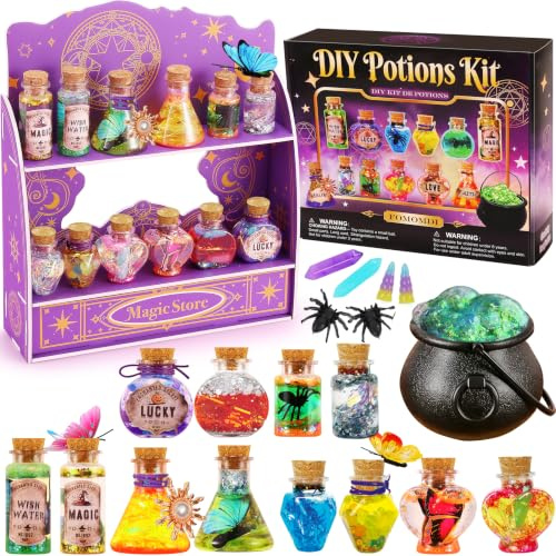 FOMOMDI DIY Magic Bubble Potions Kit with Magic Shop, Ideas Arts Crafts Gifts for Kids Boys Girls