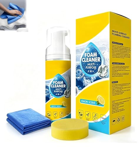 Nettoyant Moussant Puissant et Polyvalent pour l'Intérieur de Voiture, sans Rinçage, pour les Sièges et le Cuir, Foam Cleaner pour une Propreté Hygiénique en Voiture et à la Maison (1PC)