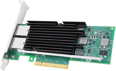 Vvikizy Scheda di Rete con Doppia Porta RJ45 da 10 Gb con Controller X540-T2 per Reti Ad Alta velocità in Server, Prestazioni Stabili, Adattatore LAN Ethernet PCIe