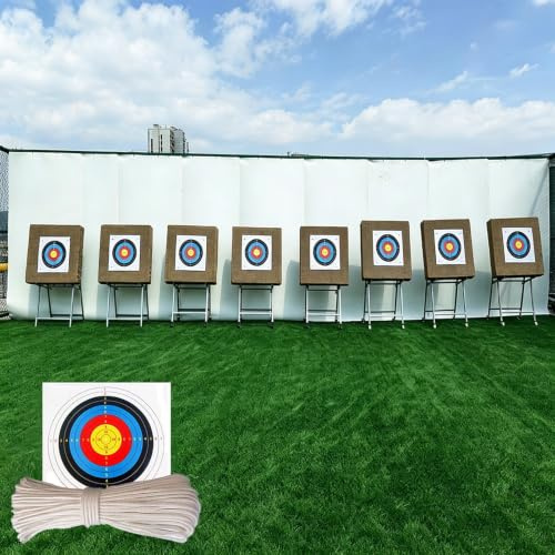 Archery Ranges Reinforced Arrow Backstop with Rope | Customisable Portable Bow Training Stop Net Cloth for Outdoor, Backyard Shooting Practice Archery Catcher Accessories