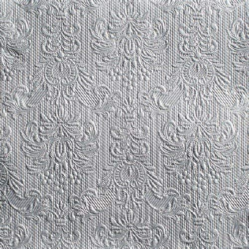 30x Lunch Servietten 33x33cm Elegance Silber Geprägt Hochzeit Tischdeko Kommunion Konfirmation Taufe Geburtstag Feier Jubiläum Fest