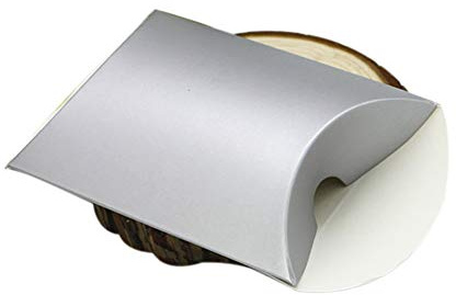 50 Stück Konfektschachtel-Boxen Kissen aus Kraft-Papier einfaches Do it yourself silber