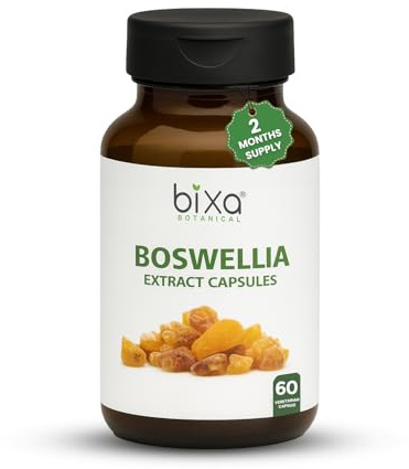bixa BOTANICAL Boswellia Serrata Extract Pure Premium Quality 65% Boswellic Acid | Ayurvedic Natural Herbal Supplement | (450 Mg 60 Veg Capsules)