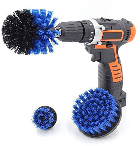 DUOSHIDA Drill Attachment Power Scrubber – Turbo Scrub Kit of 3 Scrubbing Brushes – All Purpose Shower Door, Bathtub, Toilet, Tile, Grout, Rim, Floor, Carpet, Bathroom and Kitchen Surfaces Cleaner 2