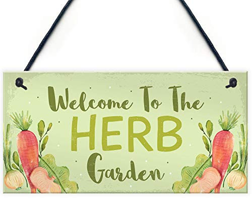 RED OCEAN Cartello da giardino con scritta HERB GARDEN, per orto, casa, vasi vegetali, da appendere, regalo per amanti del giardino