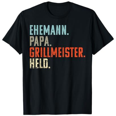 Ehemann Papa Grillmeister Held: Vintage Geschenk Weihnachten T-Shirt
