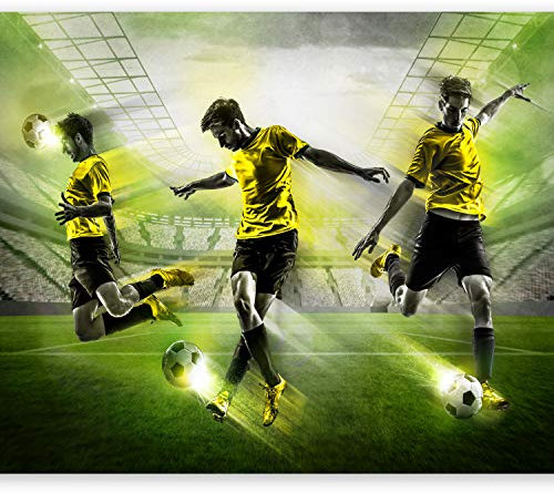 murando - Vlies Fototapete Fussballstadion 450x315cm Foto tapete Schlafzimmer Wohnzimmer Vliestapete XXL Wandtapete Motivtapeten 3d Effekt Wand Dekoration - Fußball grün Kindertapete Kinderzimmer