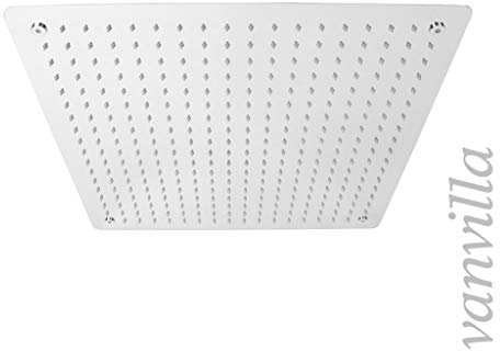 vanvilla Duschkopf Edelstahl Regenduschkopf flächenbündig Regendusche Regenbrause Brausekopf 50cm x 50cm poliert