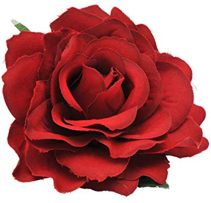 SOLUSTRE 2-in-1 Künstliche Rote Rosen Haarklammer Und Brosche Für Damen Eleganter Blütenhaar-Clip Für Hochzeit Party Und Sommerpicknick 4X4X1.6 Zoll