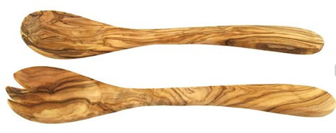D.O.M. Salatbesteck aus Olivenholz in 21 cm, 30 cm oder 36 cm Länge- Gravur möglich (KLEIN - ca. 21 cm - Ohne Gravur)