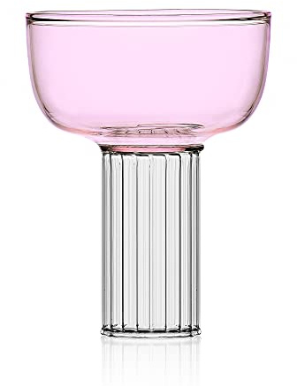 Ichendorf Milano Coppa Rosa | Collezione Liberta | 28 cl | Vetro Borosilicato | Fatto a Mano