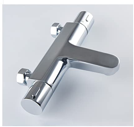 ATNKYOU Bathtub Faucet Thermostat Bath Tap Brass Tub Mixer Tap Aerator Tub FillerWith Two Water Outlets, Chrome