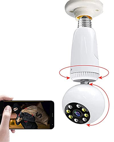 Lámpara 1080P Cámara Inalámbrica Wifi Cámara IP Panorámica E27 Bombilla PTZ Visión Nocturna Audio Bidireccional Vigilancia De Seguridad 360 Girar