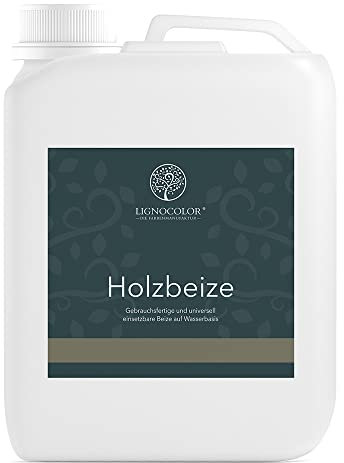 Lignocolor Holzbeize (5 L, Schwarz) umweltfreundliche Beize auf Wasserbasis für Holz