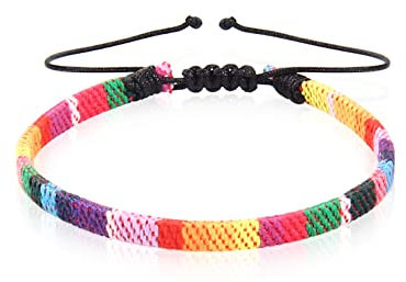 GD GOOD.designs Surfer Fußband Regenbogen Damen und Herren Bunt I Wasserfester Stoff I Fussband größenverstellbar (16-32cm) I Boho Ethno Fussbänder