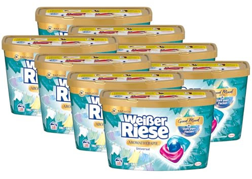 Weißer Riese Universal Trio-Caps Aromatherapie Floral Sensation (8x 18 Wäschen), Waschmittel mit Lotus, Vollwaschmittel mit intensivem Dufterlebnis