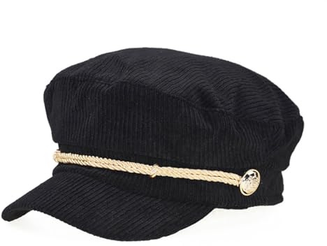 Xilery Gorra de pana suave para mujer, gorra de cabbie para cabeza de cáncer, gorra de violinista a la moda, Negro, Talla única