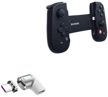 BoxWave Adapter Compatible with Backbone One (IP) - MagnetoSnap PD Angle Adapter, Magnetic Charging Connector Device Saver - Metallic Silver