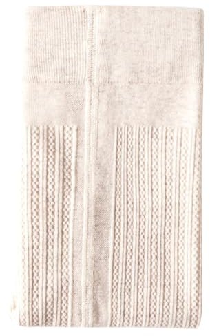 Wedhapy Ladies Wool Tights Cable Knit Tights High Elastic Waist Twisted Knitted Tights Striped Cotton Thick Tights Warm Autumn Winter Tights for Women Oatmeal White